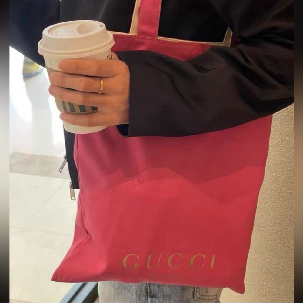 Gucci beauty Pink Canvas Reversible tote